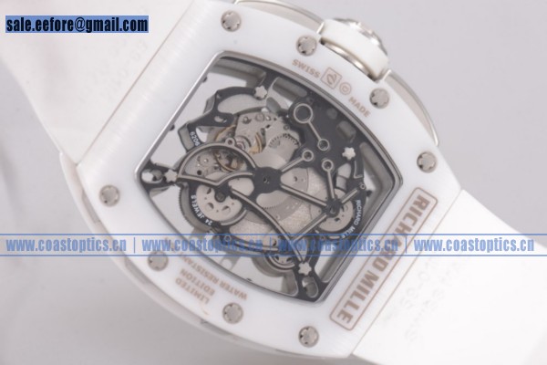 Richard Mille Best Replica RM 055 Watch Steel Skeleton White Inner Bezel